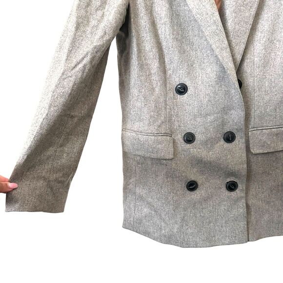 RAG & BONE Blazer Style Wool Pea Coat Grey Sz 6 - Picture 4 of 6